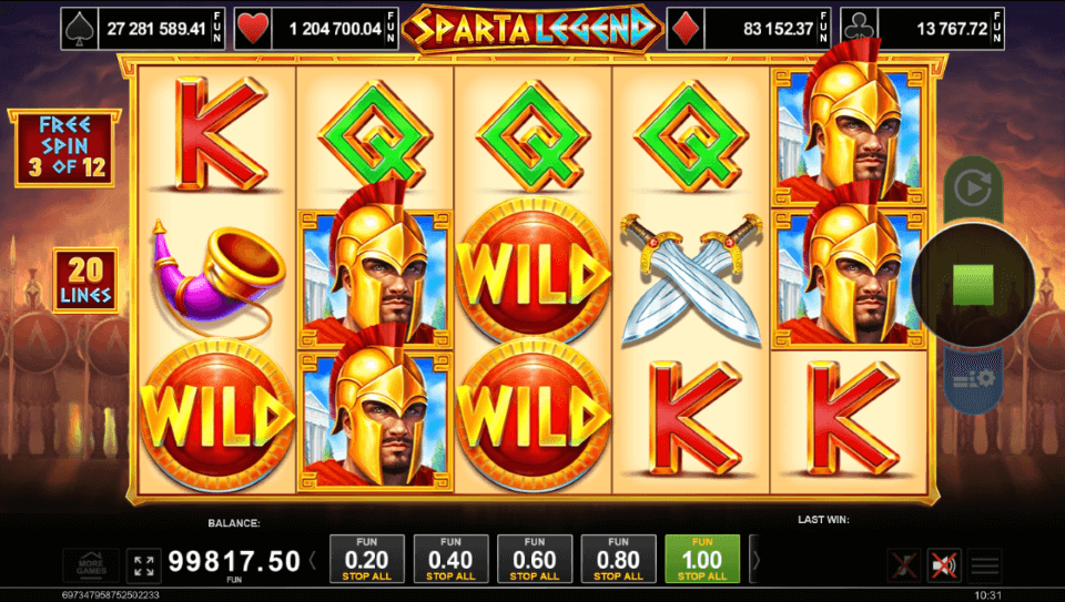 sparta legend free spins